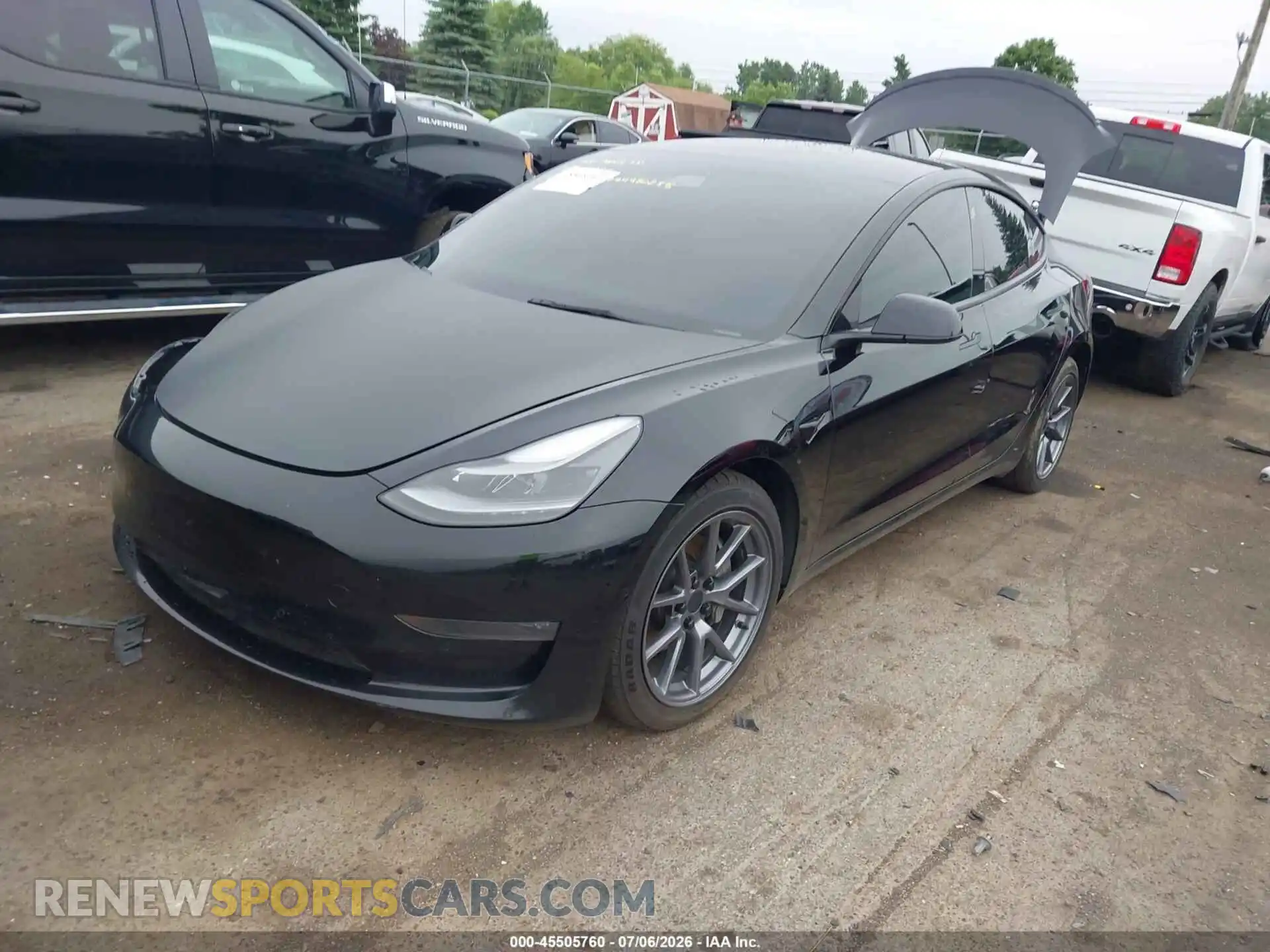 2 Photograph of a damaged car 5YJ3E1EB7NF158519 TESLA MODEL 3 2022