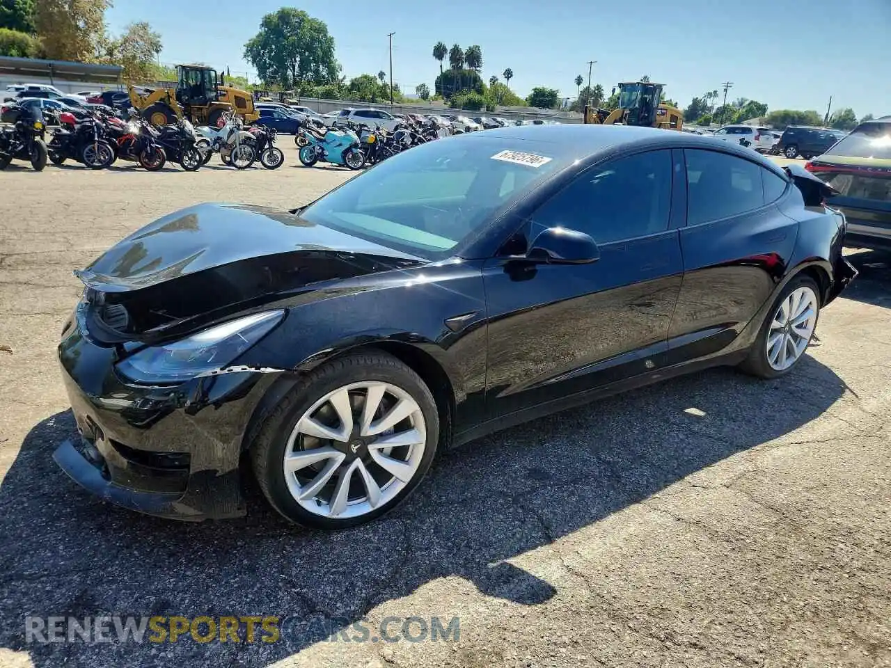 1 Photograph of a damaged car 5YJ3E1EB7NF164014 TESLA MODEL 3 2022