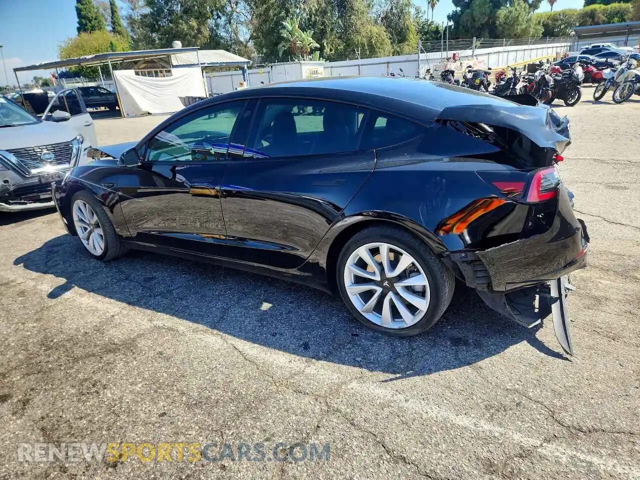 2 Photograph of a damaged car 5YJ3E1EB7NF164014 TESLA MODEL 3 2022