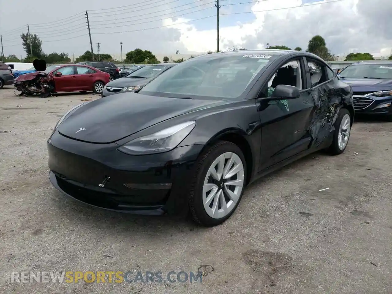 2 Photograph of a damaged car 5YJ3E1EB7NF186966 TESLA MODEL 3 2022