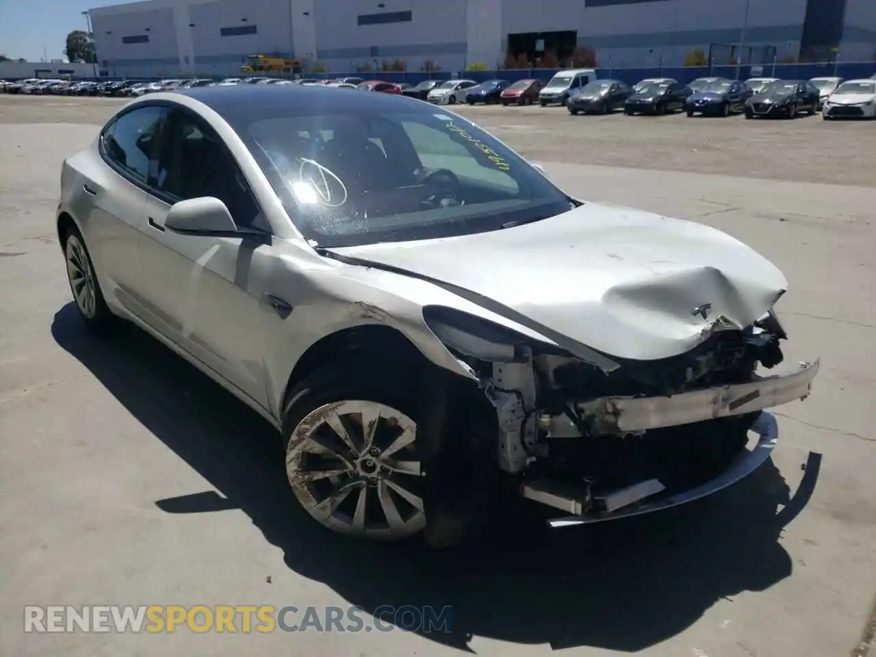 1 Photograph of a damaged car 5YJ3E1EB7NF187499 TESLA MODEL 3 2022