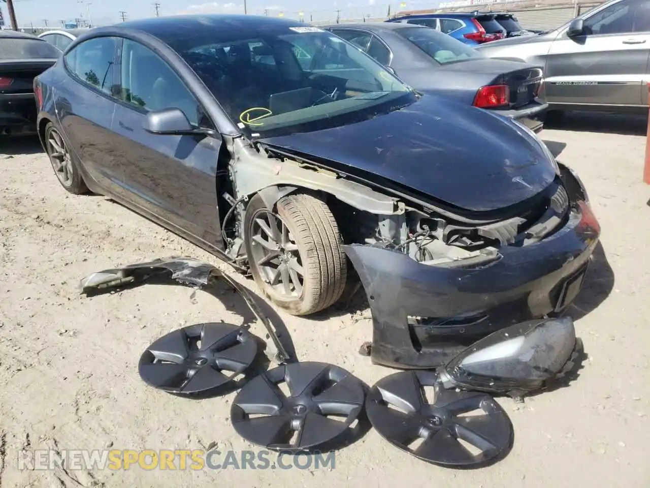 1 Photograph of a damaged car 5YJ3E1EB7NF190936 TESLA MODEL 3 2022