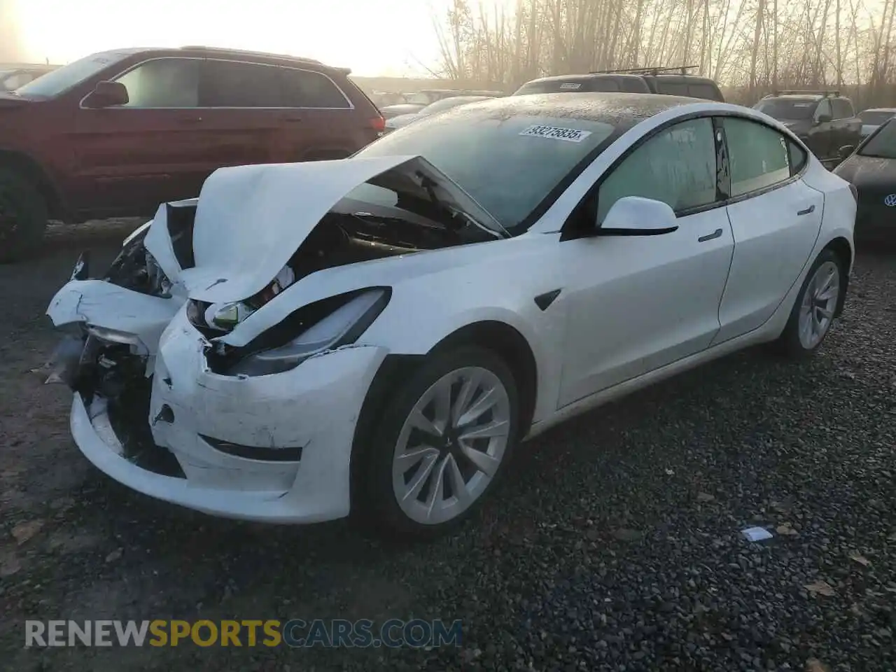 1 Photograph of a damaged car 5YJ3E1EB7NF204995 TESLA MODEL 3 2022