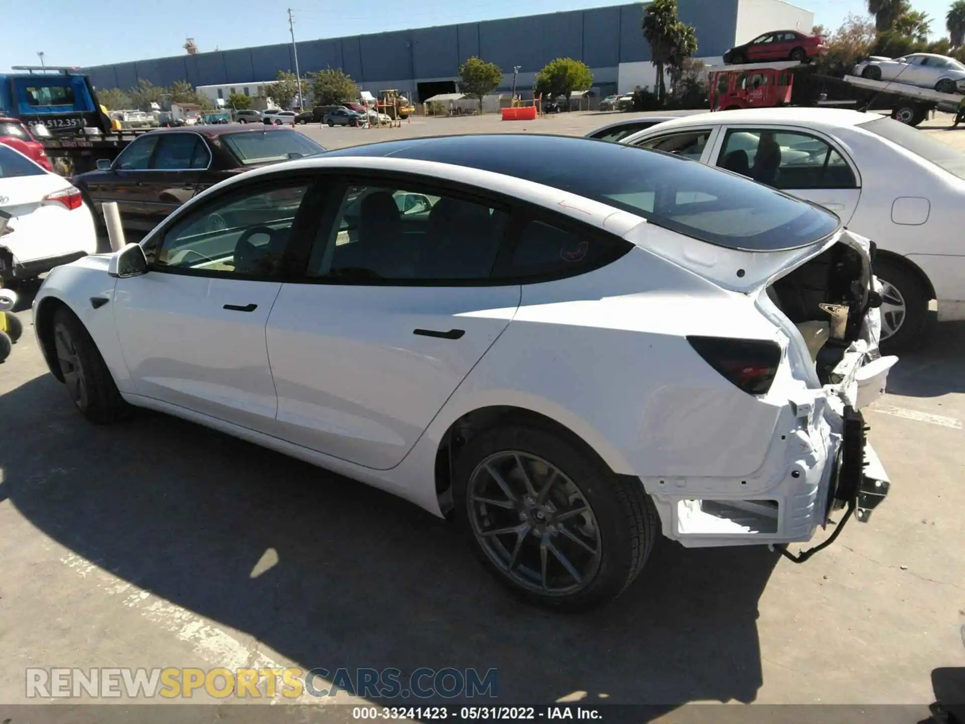 3 fotografías del automóvil dañado 5YJ3E1EB7NF213132 TESLA MODEL 3 2022