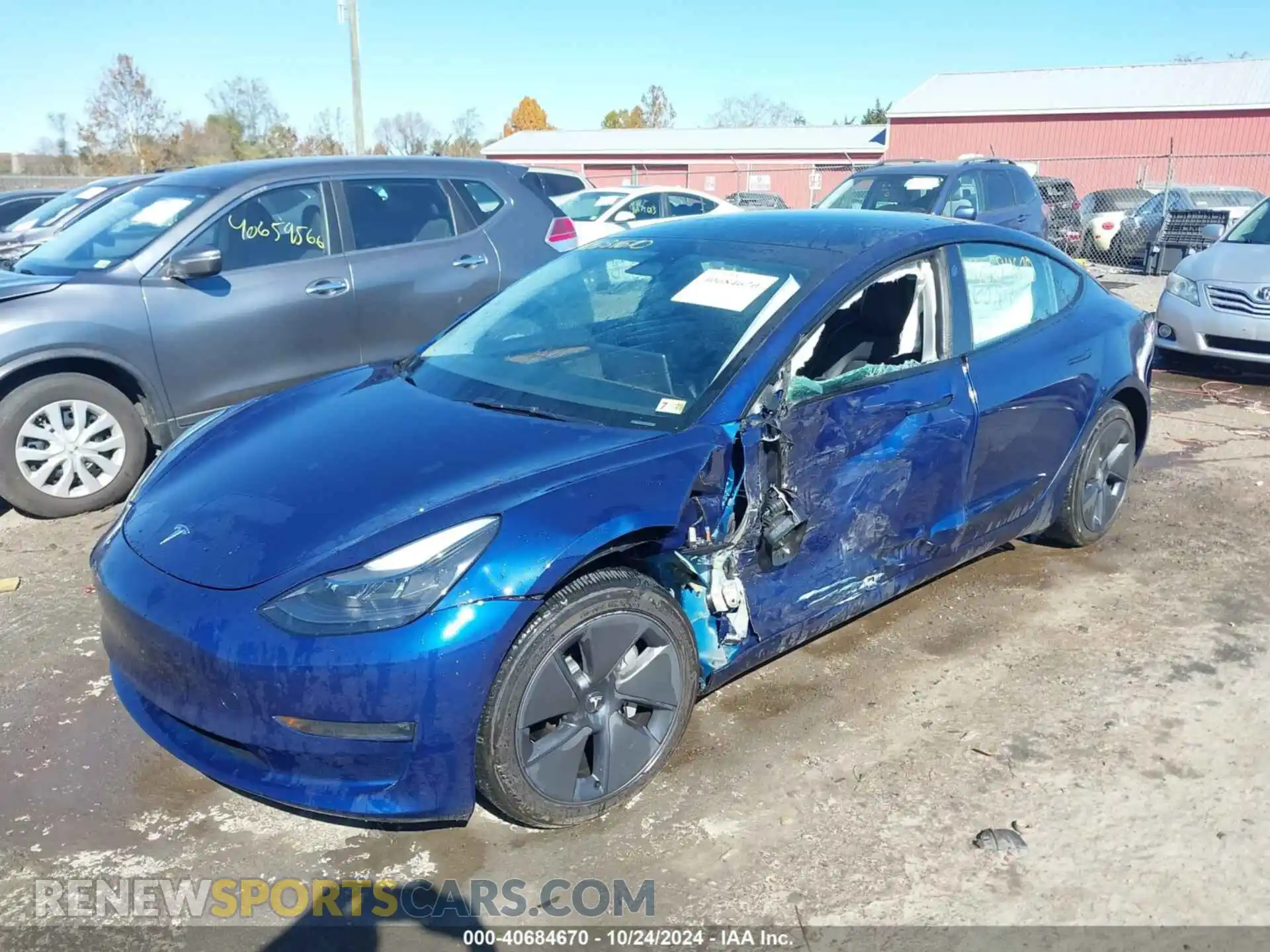 2 Photograph of a damaged car 5YJ3E1EB7NF273413 TESLA MODEL 3 2022
