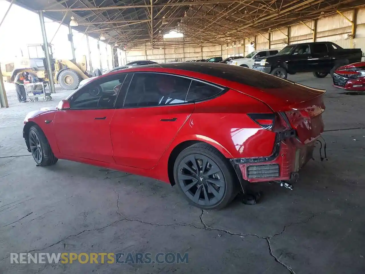 2 Photograph of a damaged car 5YJ3E1EB7NF285464 TESLA MODEL 3 2022