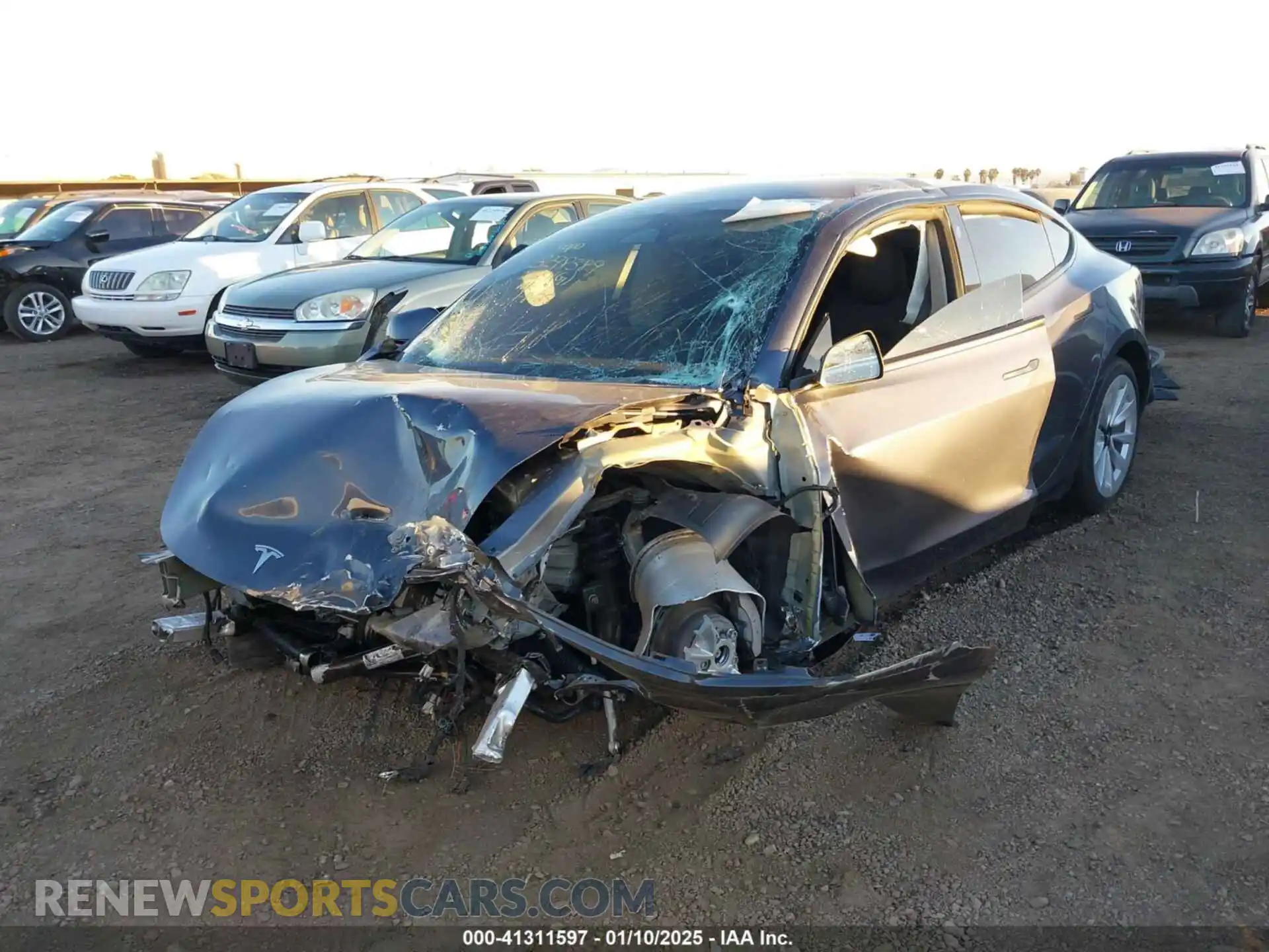 2 Photograph of a damaged car 5YJ3E1EB7NF363497 TESLA MODEL 3 2022