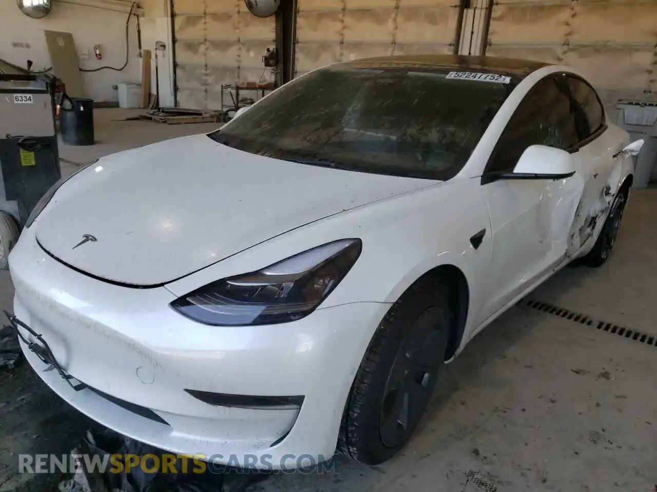 2 Photograph of a damaged car 5YJ3E1EB8NF106820 TESLA MODEL 3 2022