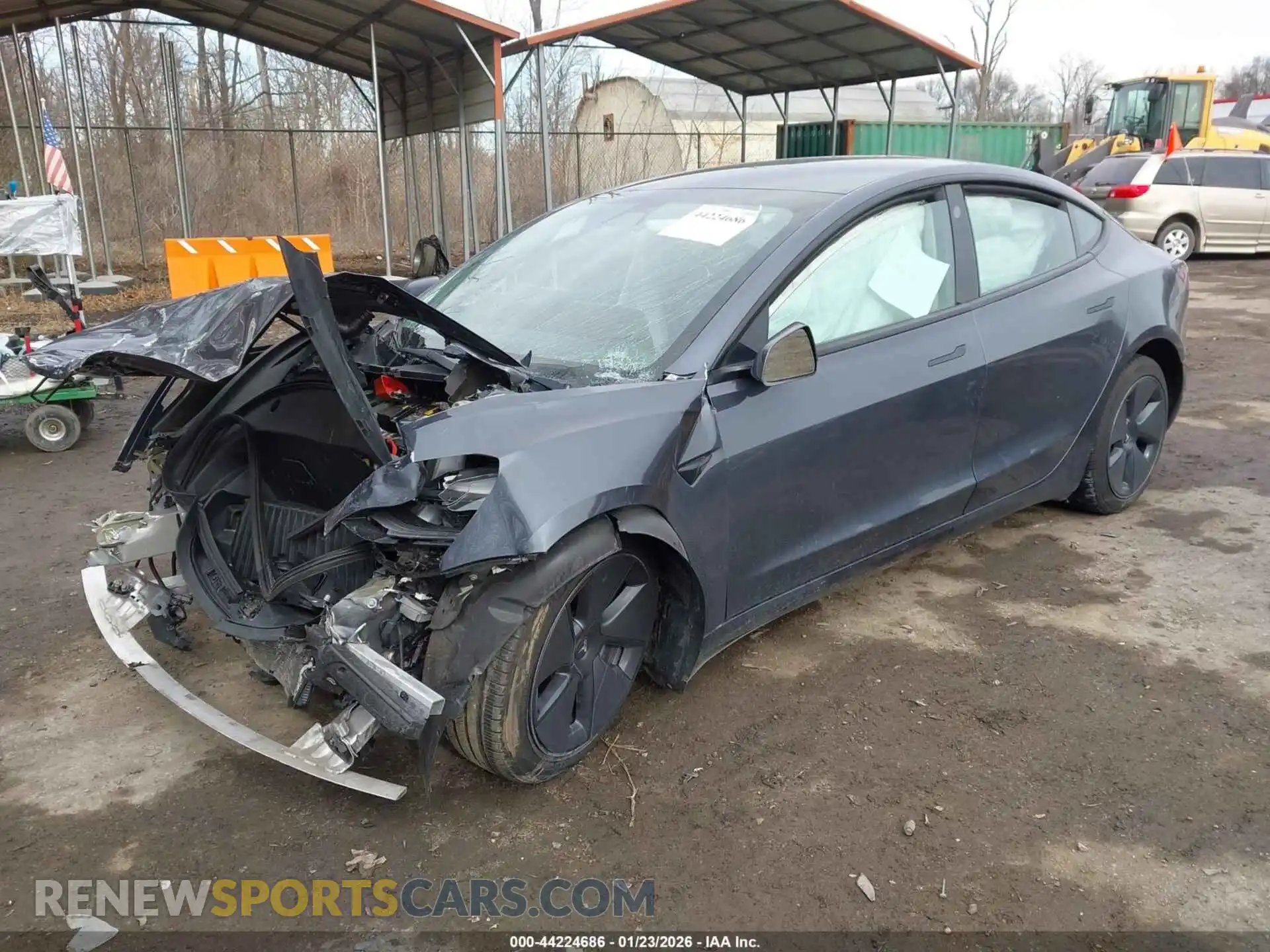 2 Photograph of a damaged car 5YJ3E1EB8NF112813 TESLA MODEL 3 2022