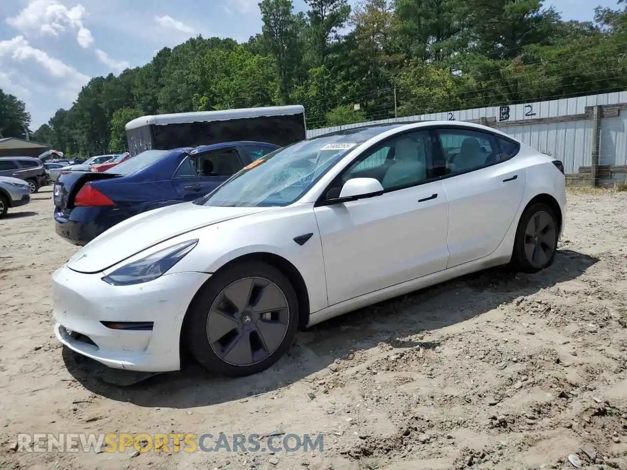 1 Photograph of a damaged car 5YJ3E1EB8NF114657 TESLA MODEL 3 2022