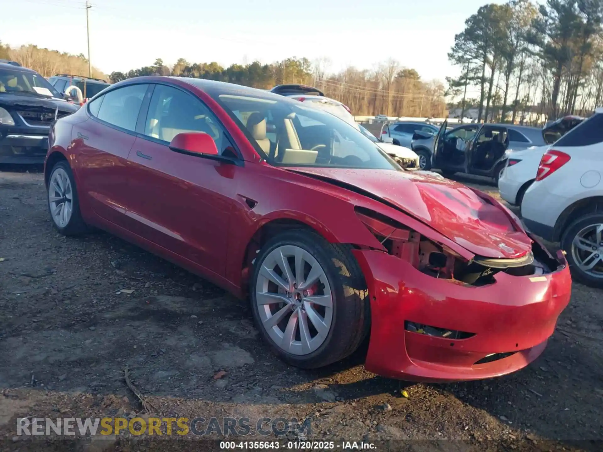 1 Photograph of a damaged car 5YJ3E1EB8NF123391 TESLA MODEL 3 2022