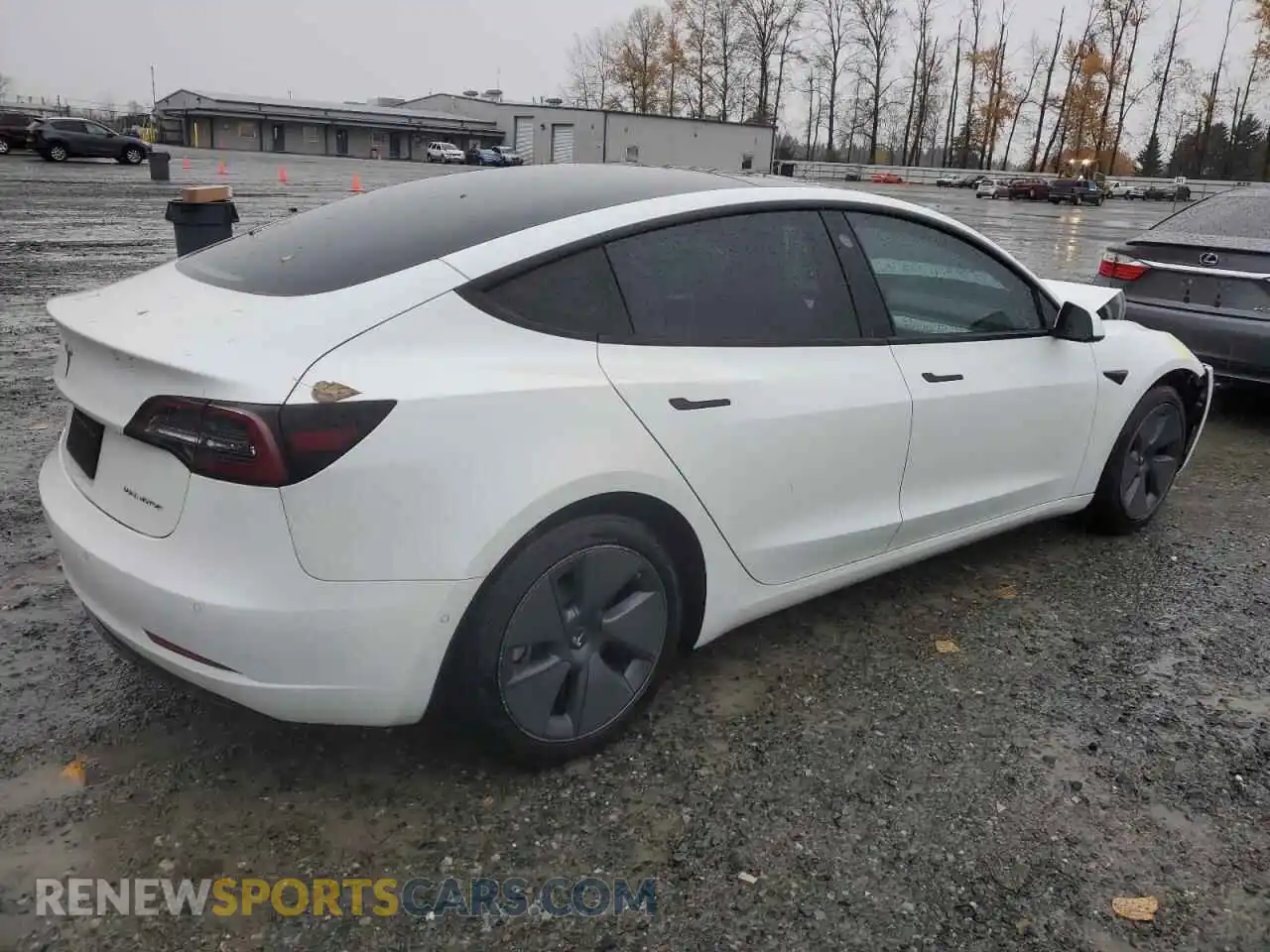 3 Photograph of a damaged car 5YJ3E1EB8NF127540 TESLA MODEL 3 2022
