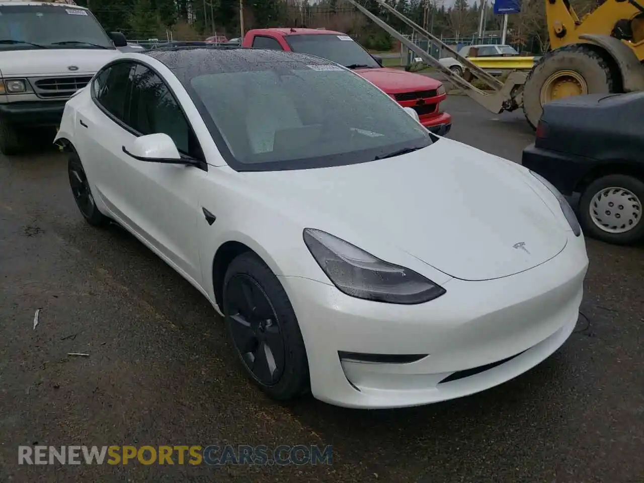 1 Photograph of a damaged car 5YJ3E1EB8NF127568 TESLA MODEL 3 2022