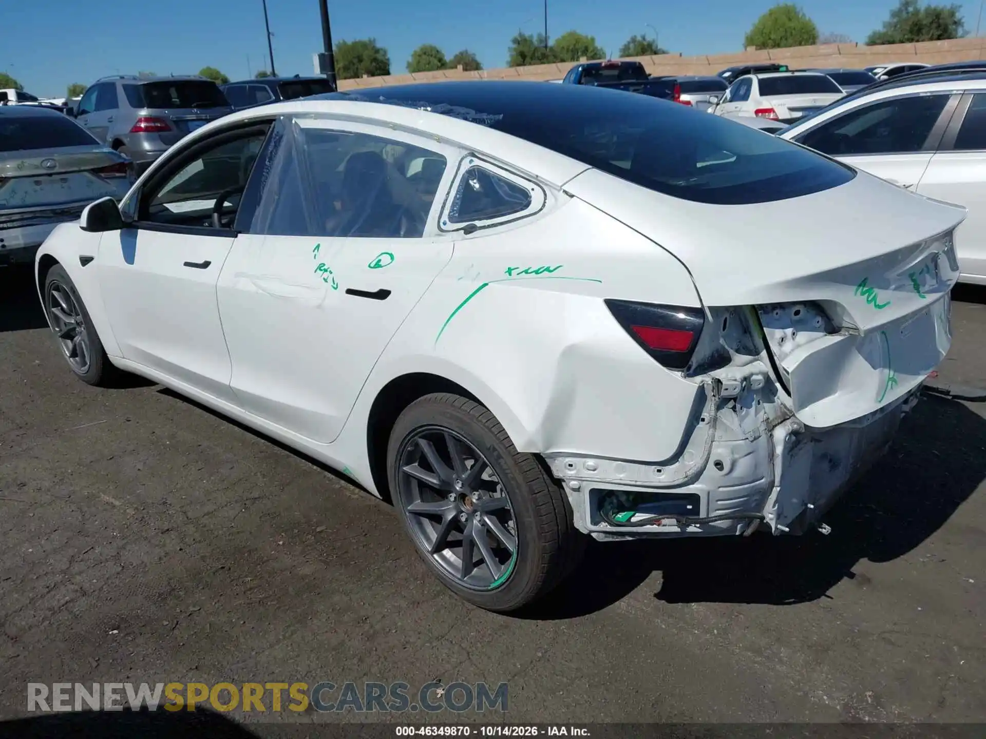3 fotografías del automóvil dañado 5YJ3E1EB8NF156228 TESLA MODEL 3 2022