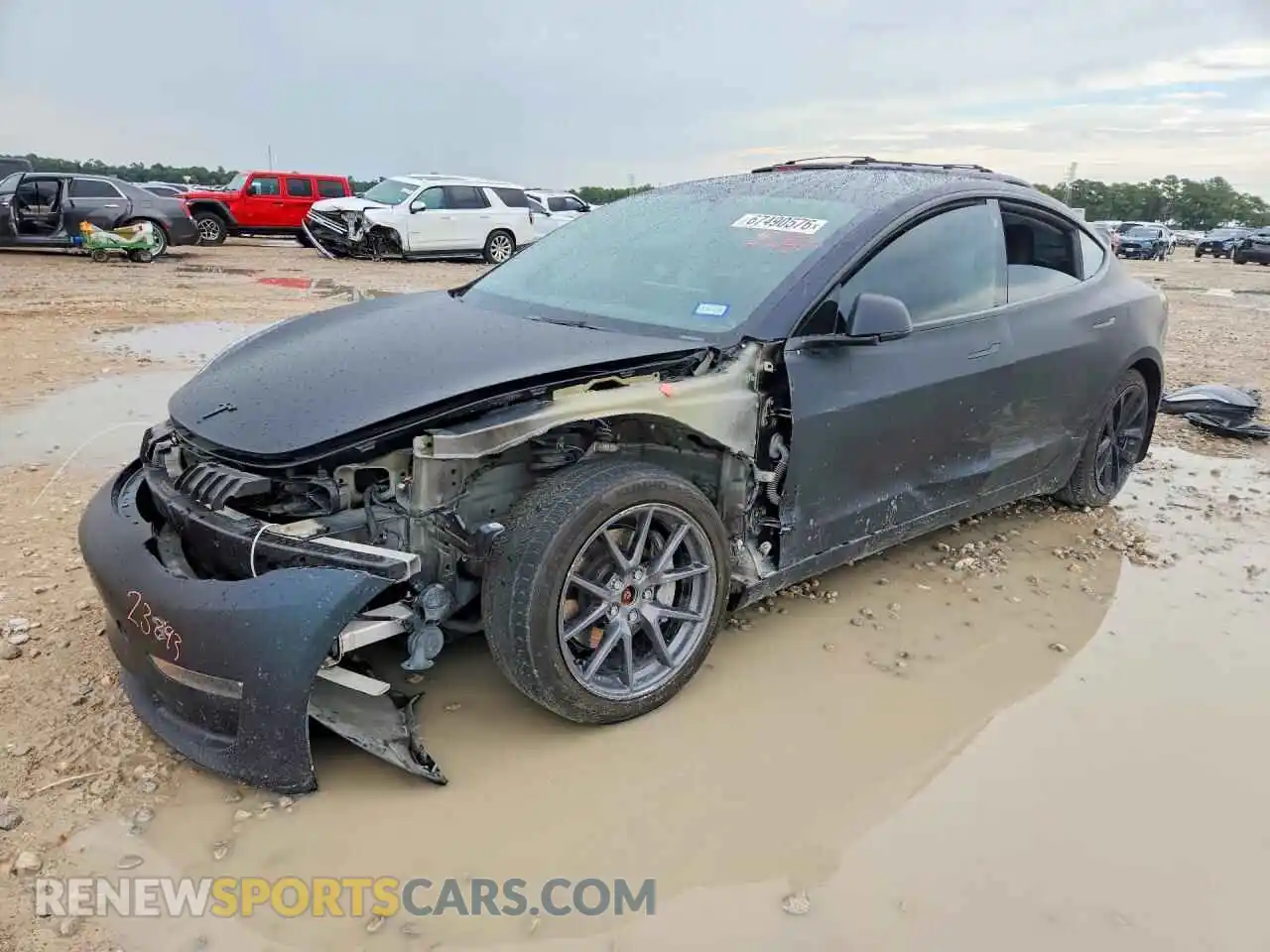 1 Photograph of a damaged car 5YJ3E1EB8NF187883 TESLA MODEL 3 2022