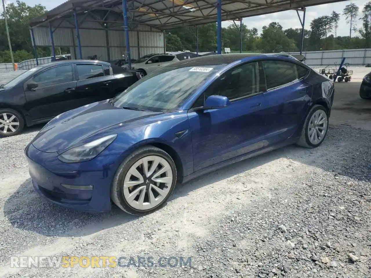 1 fotografías del automóvil dañado 5YJ3E1EB8NF188029 TESLA MODEL 3 2022