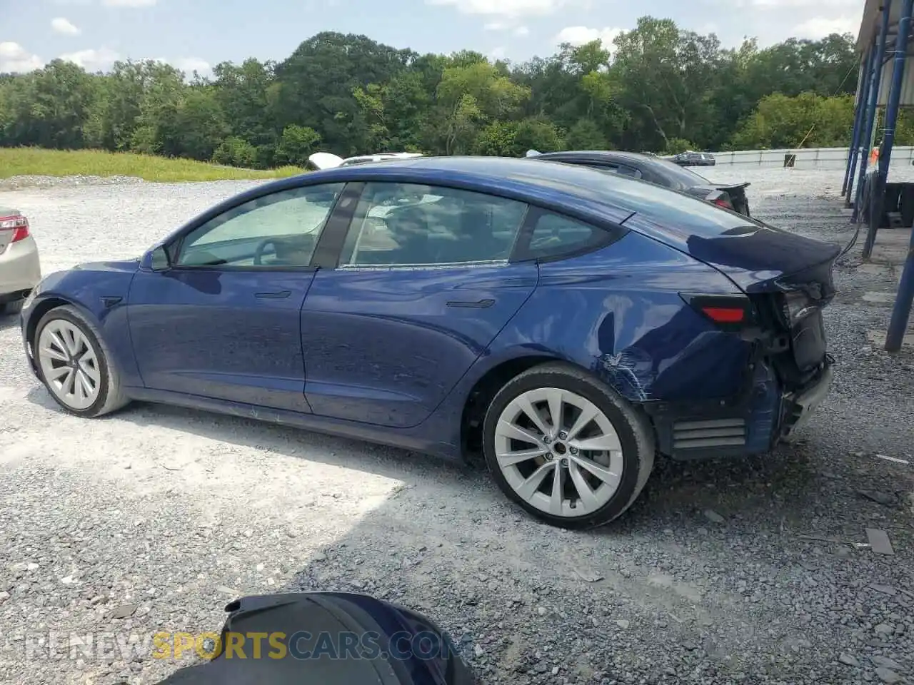 2 fotografías del automóvil dañado 5YJ3E1EB8NF188029 TESLA MODEL 3 2022