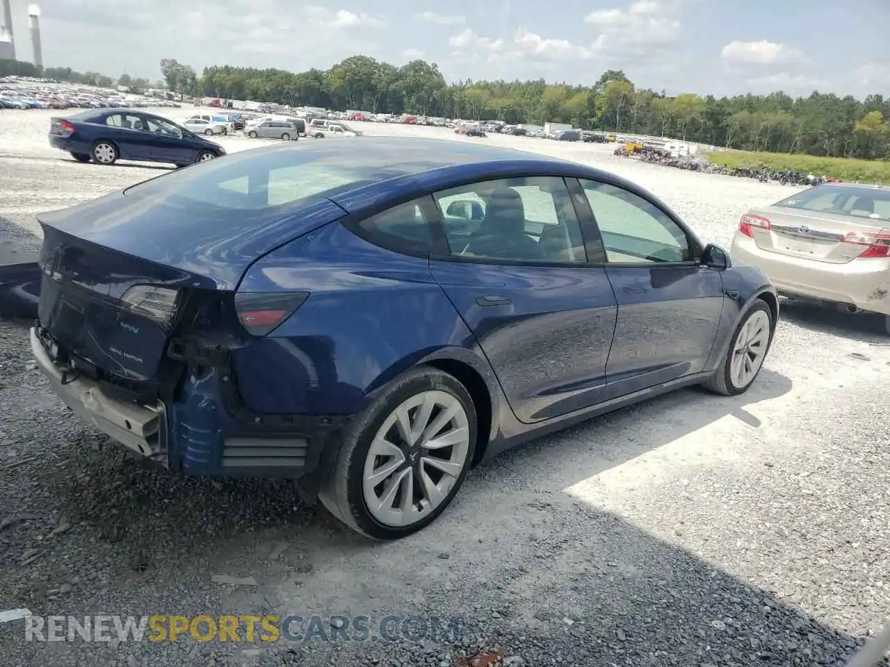 3 fotografías del automóvil dañado 5YJ3E1EB8NF188029 TESLA MODEL 3 2022