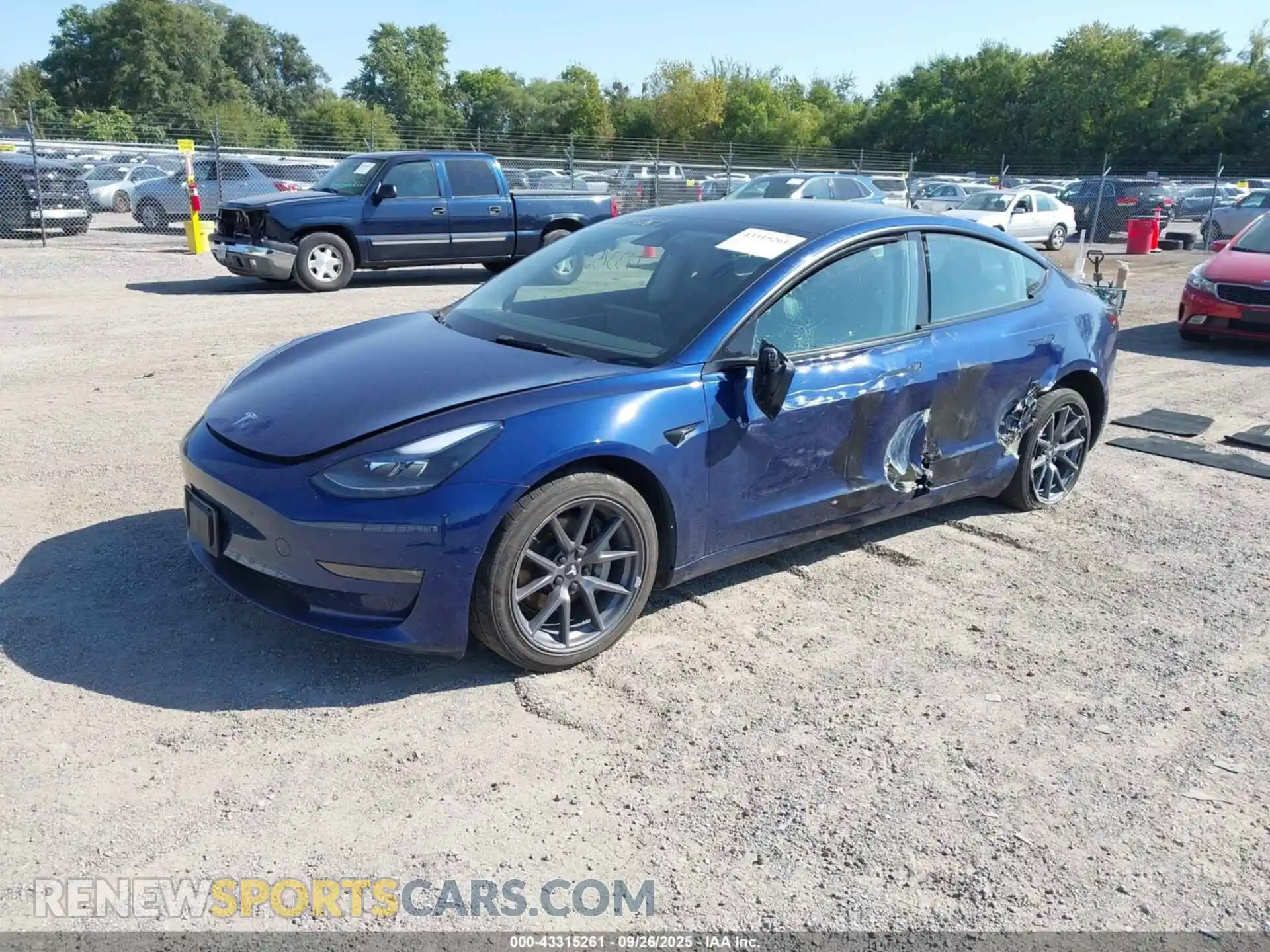 2 Photograph of a damaged car 5YJ3E1EB8NF190928 TESLA MODEL 3 2022