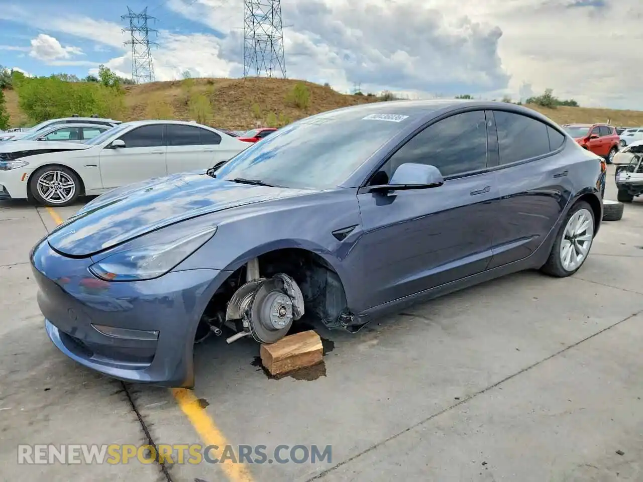 1 Photograph of a damaged car 5YJ3E1EB8NF192386 TESLA MODEL 3 2022