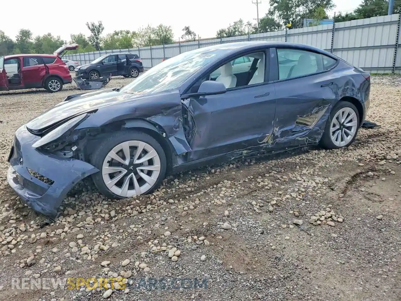 1 Photograph of a damaged car 5YJ3E1EB8NF194235 TESLA MODEL 3 2022