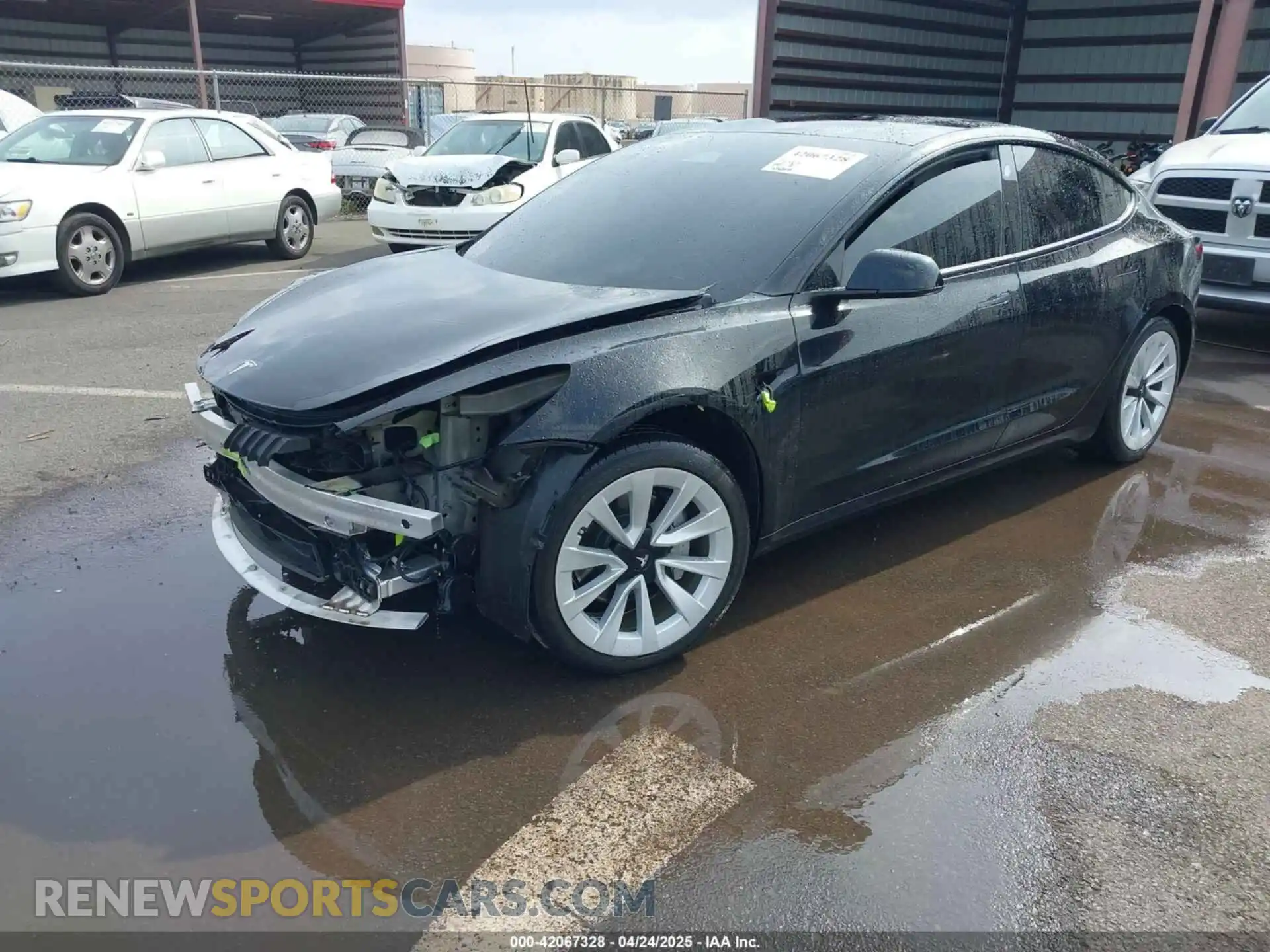 2 Photograph of a damaged car 5YJ3E1EB8NF197023 TESLA MODEL 3 2022