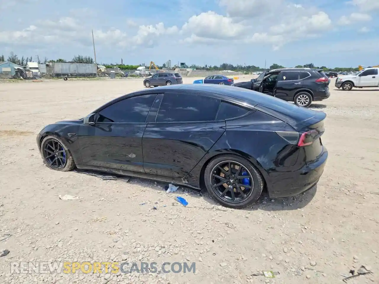 2 fotografías del automóvil dañado 5YJ3E1EB8NF198639 TESLA MODEL 3 2022
