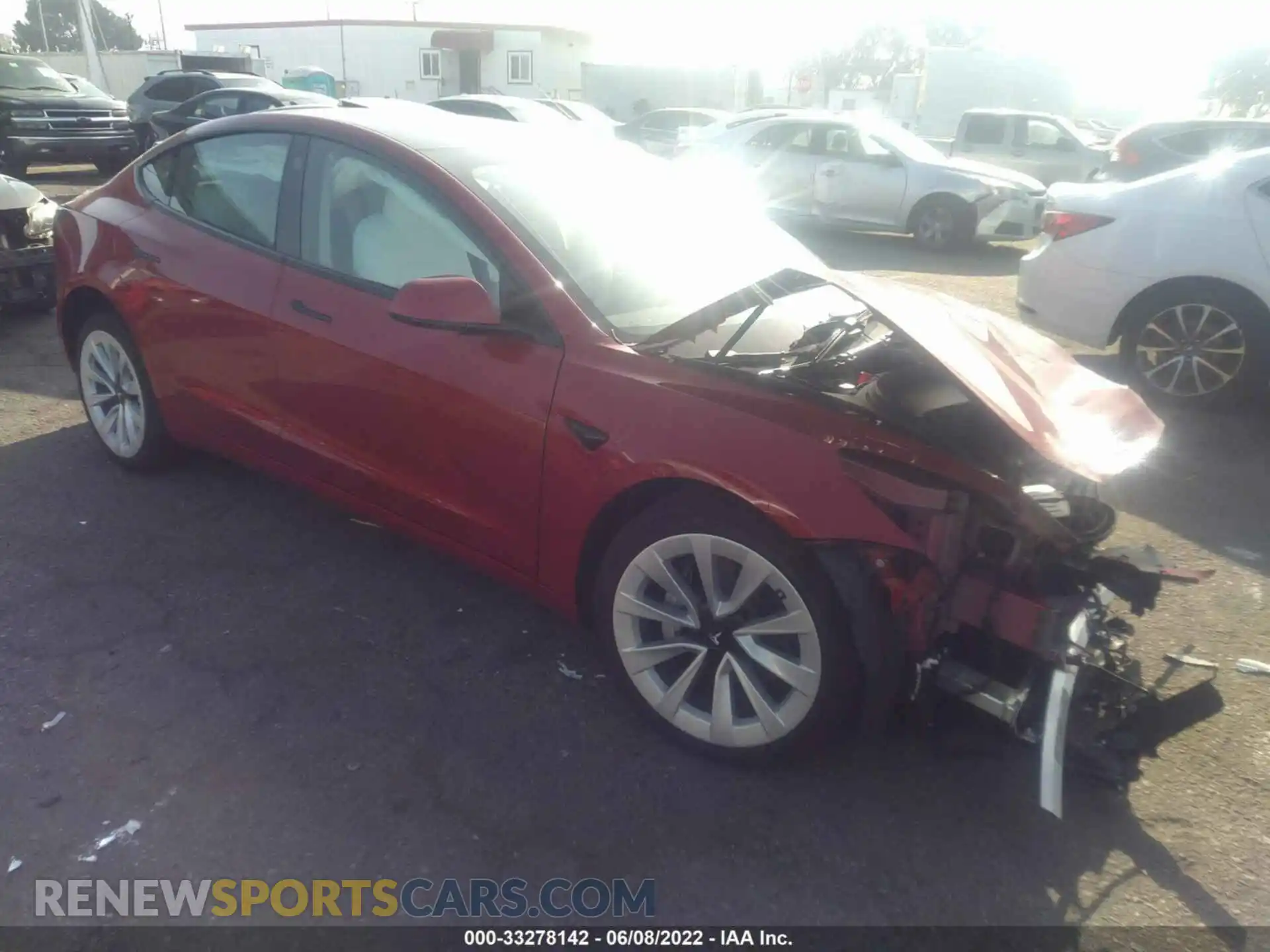 1 Photograph of a damaged car 5YJ3E1EB8NF203354 TESLA MODEL 3 2022