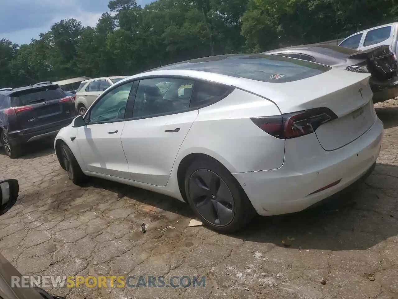 2 fotografías del automóvil dañado 5YJ3E1EB8NF291242 TESLA MODEL 3 2022