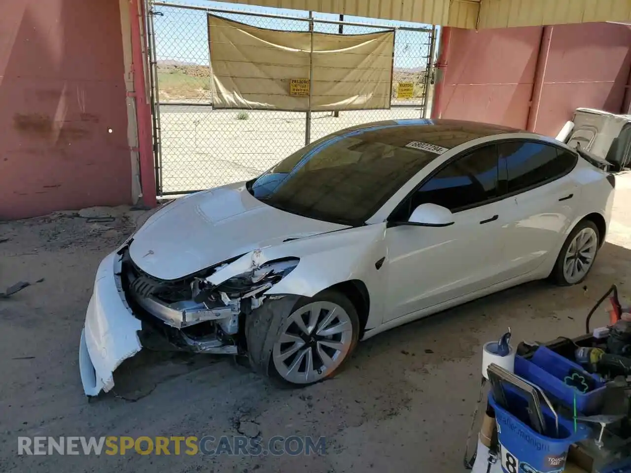 1 Photograph of a damaged car 5YJ3E1EB8NF297400 TESLA MODEL 3 2022