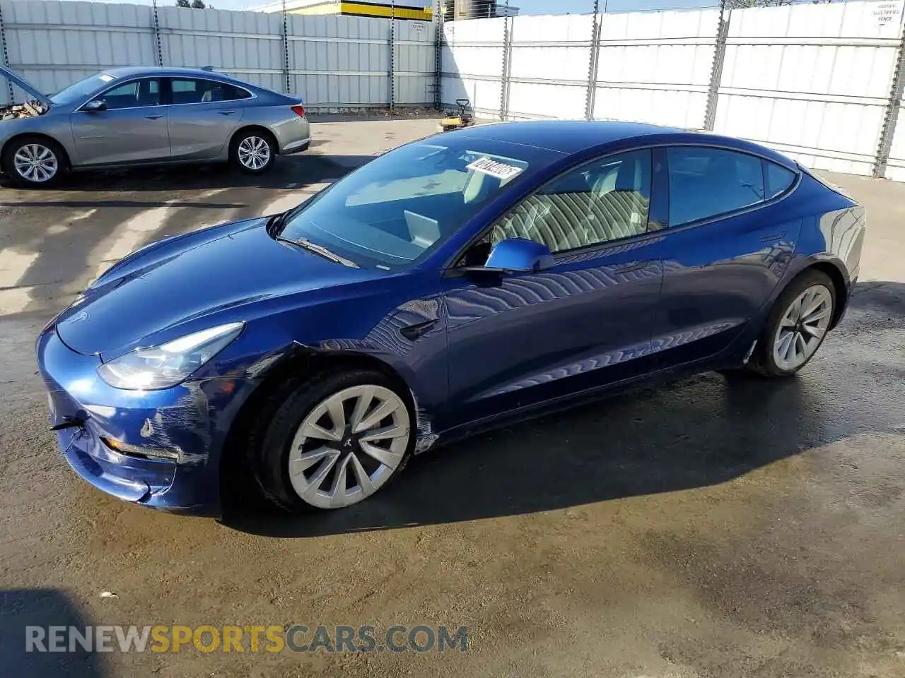 1 fotografías del automóvil dañado 5YJ3E1EB8NF301011 TESLA MODEL 3 2022