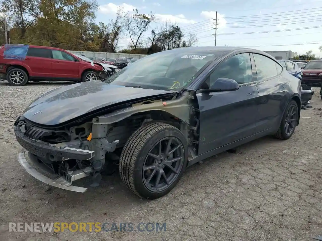 1 Photograph of a damaged car 5YJ3E1EB8NF344358 TESLA MODEL 3 2022