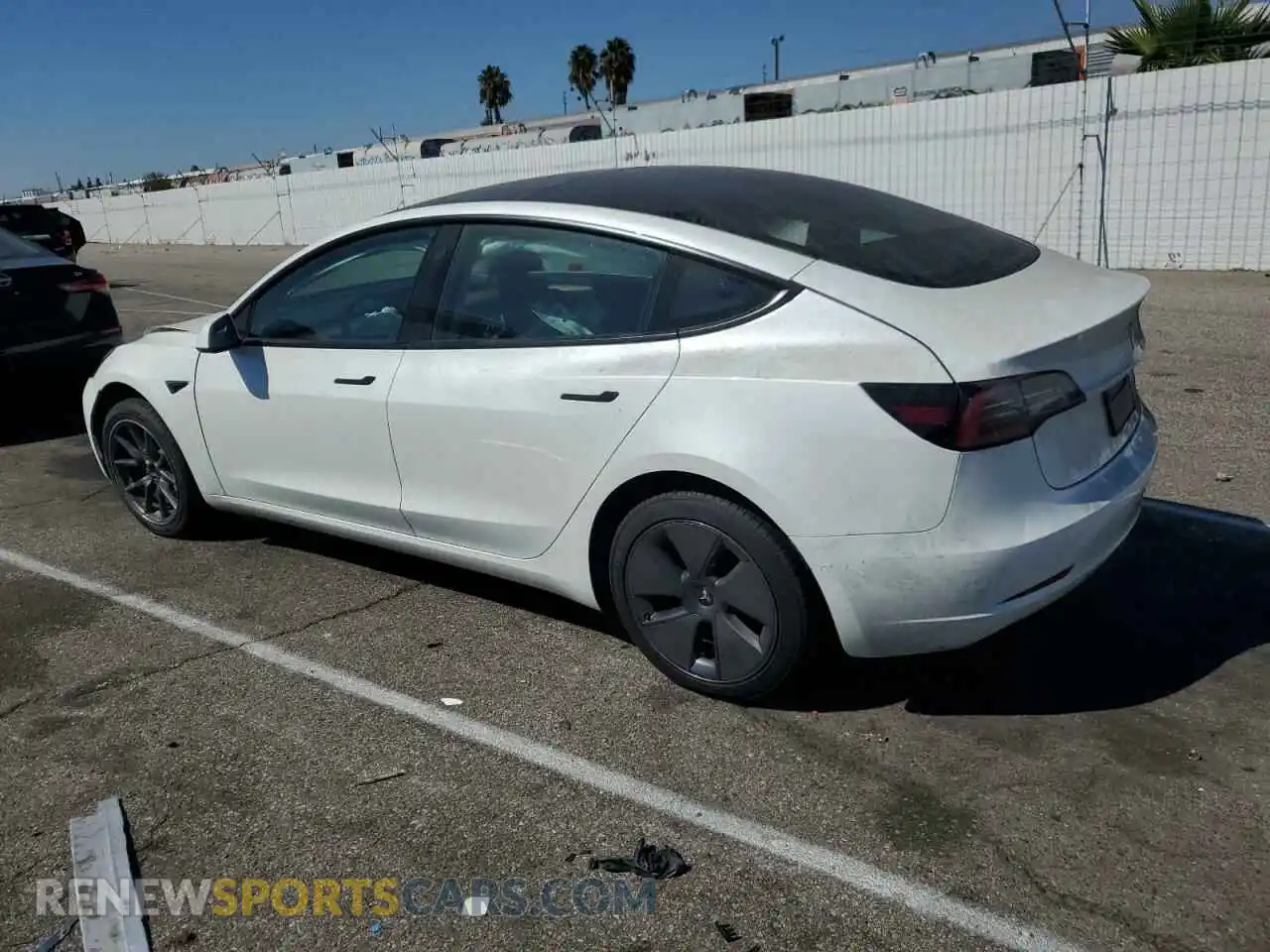 2 Photograph of a damaged car 5YJ3E1EB8NF357630 TESLA MODEL 3 2022