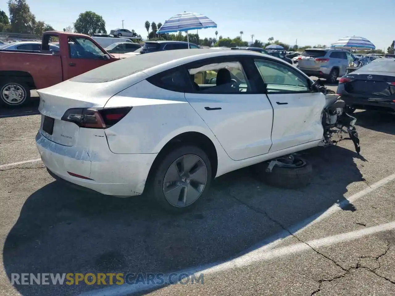 3 Photograph of a damaged car 5YJ3E1EB8NF357630 TESLA MODEL 3 2022