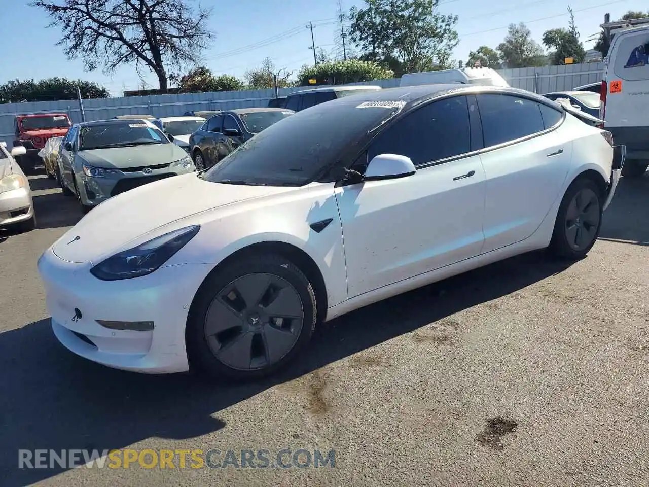 1 Photograph of a damaged car 5YJ3E1EB8NF361743 TESLA MODEL 3 2022