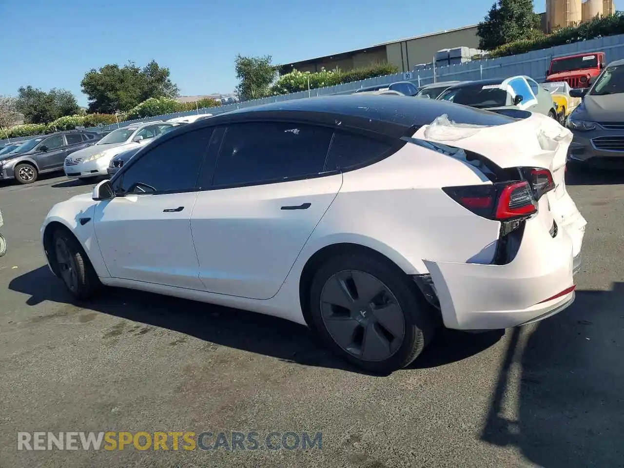 2 Photograph of a damaged car 5YJ3E1EB8NF361743 TESLA MODEL 3 2022