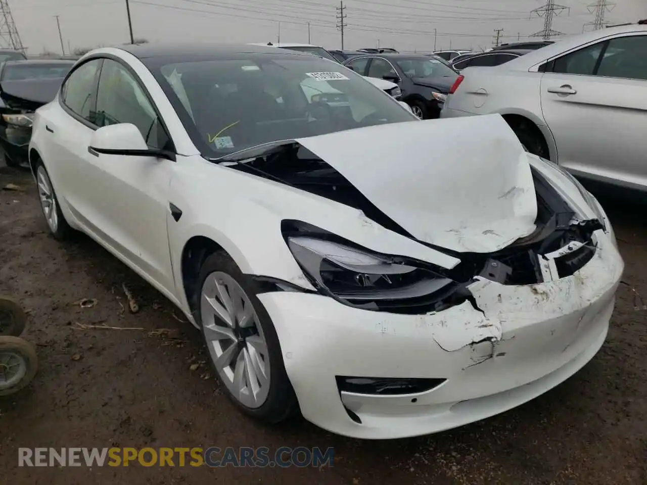 1 Photograph of a damaged car 5YJ3E1EB9NF106373 TESLA MODEL 3 2022