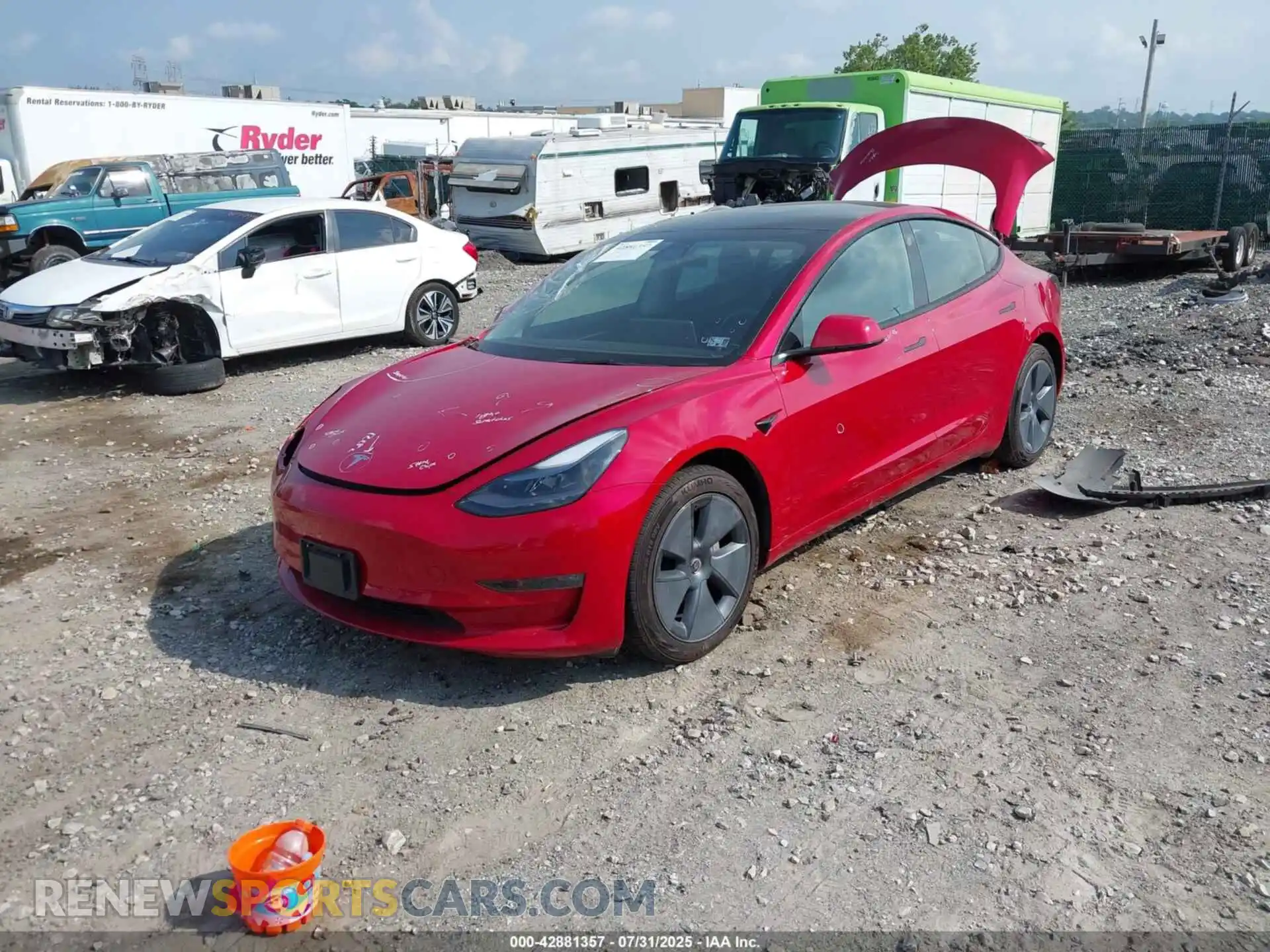 2 Photograph of a damaged car 5YJ3E1EB9NF113002 TESLA MODEL 3 2022
