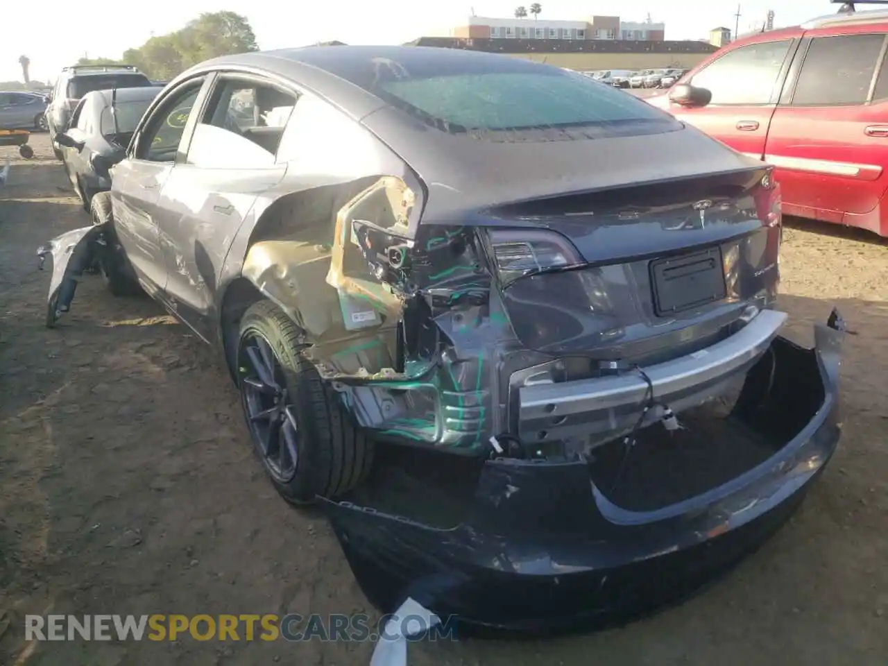 3 Photograph of a damaged car 5YJ3E1EB9NF123853 TESLA MODEL 3 2022