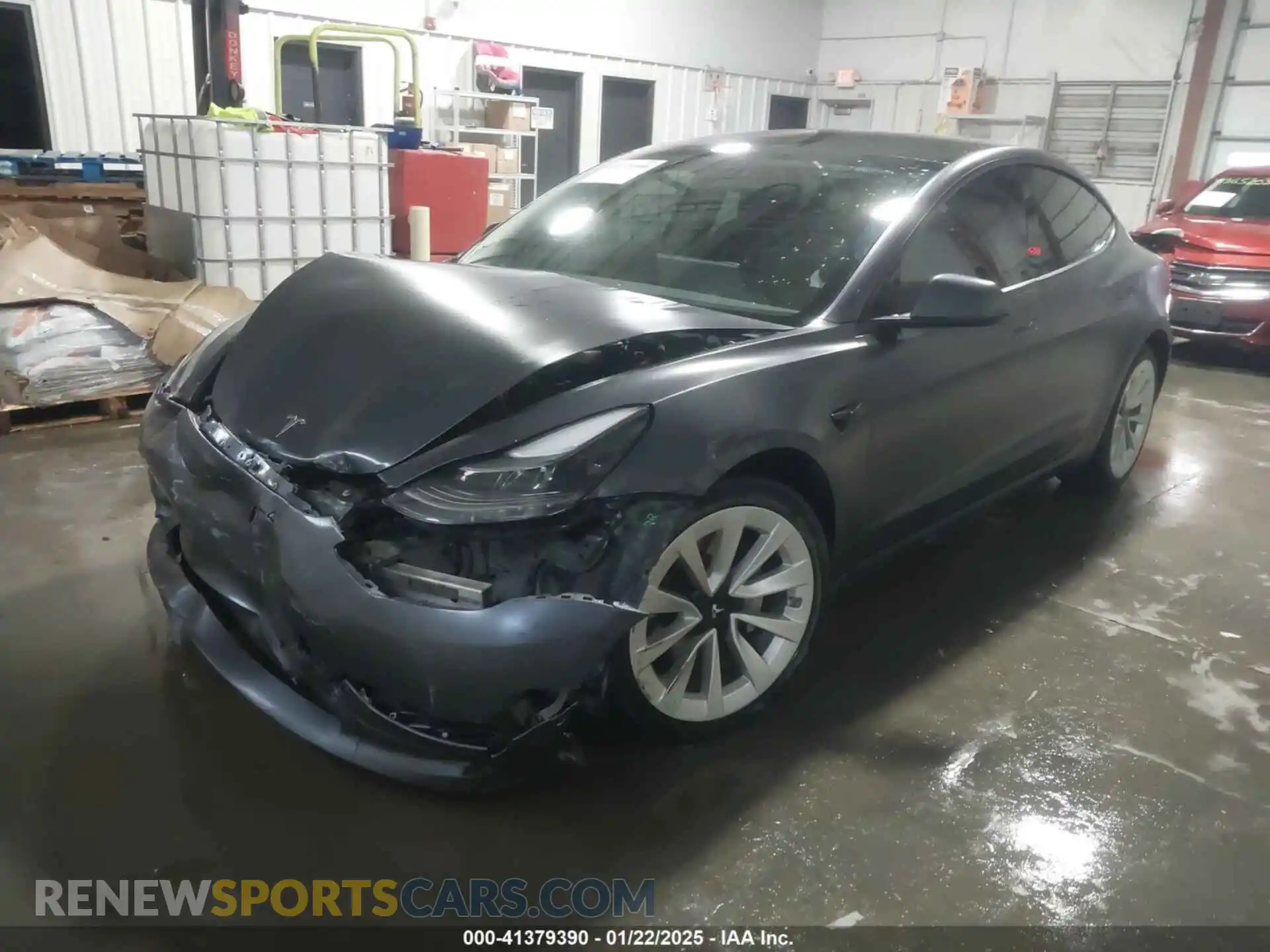 2 Photograph of a damaged car 5YJ3E1EB9NF195703 TESLA MODEL 3 2022