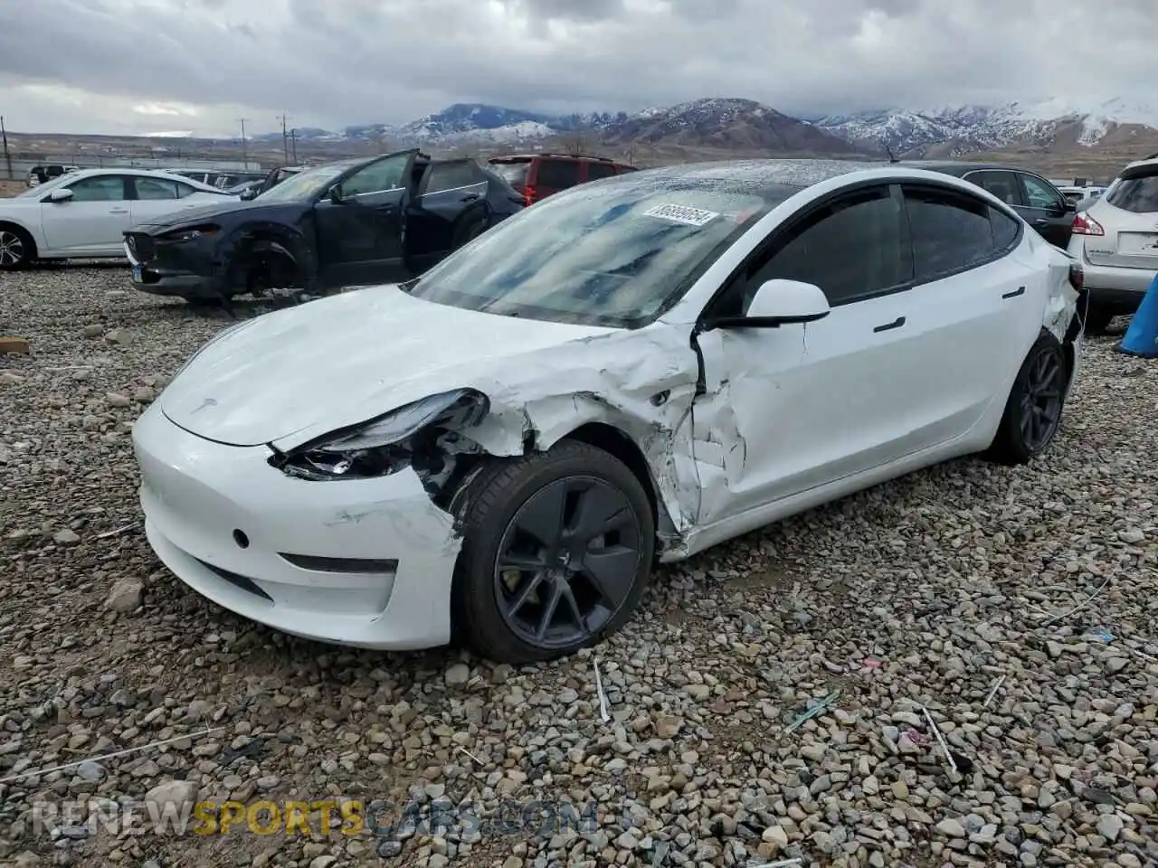 1 Photograph of a damaged car 5YJ3E1EB9NF207087 TESLA MODEL 3 2022