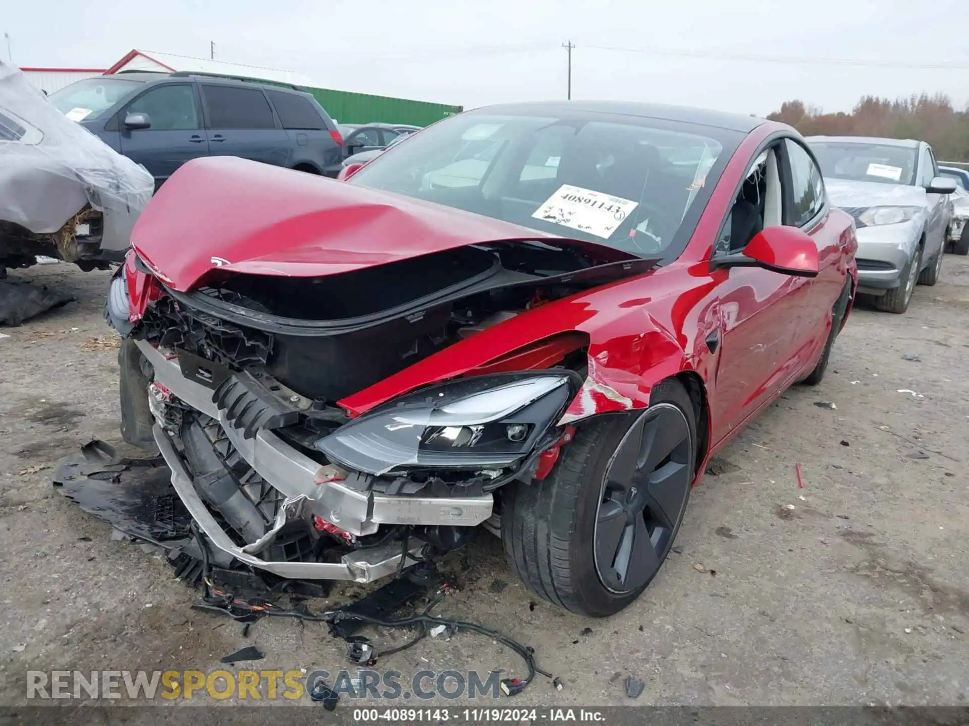 2 Photograph of a damaged car 5YJ3E1EB9NF227274 TESLA MODEL 3 2022