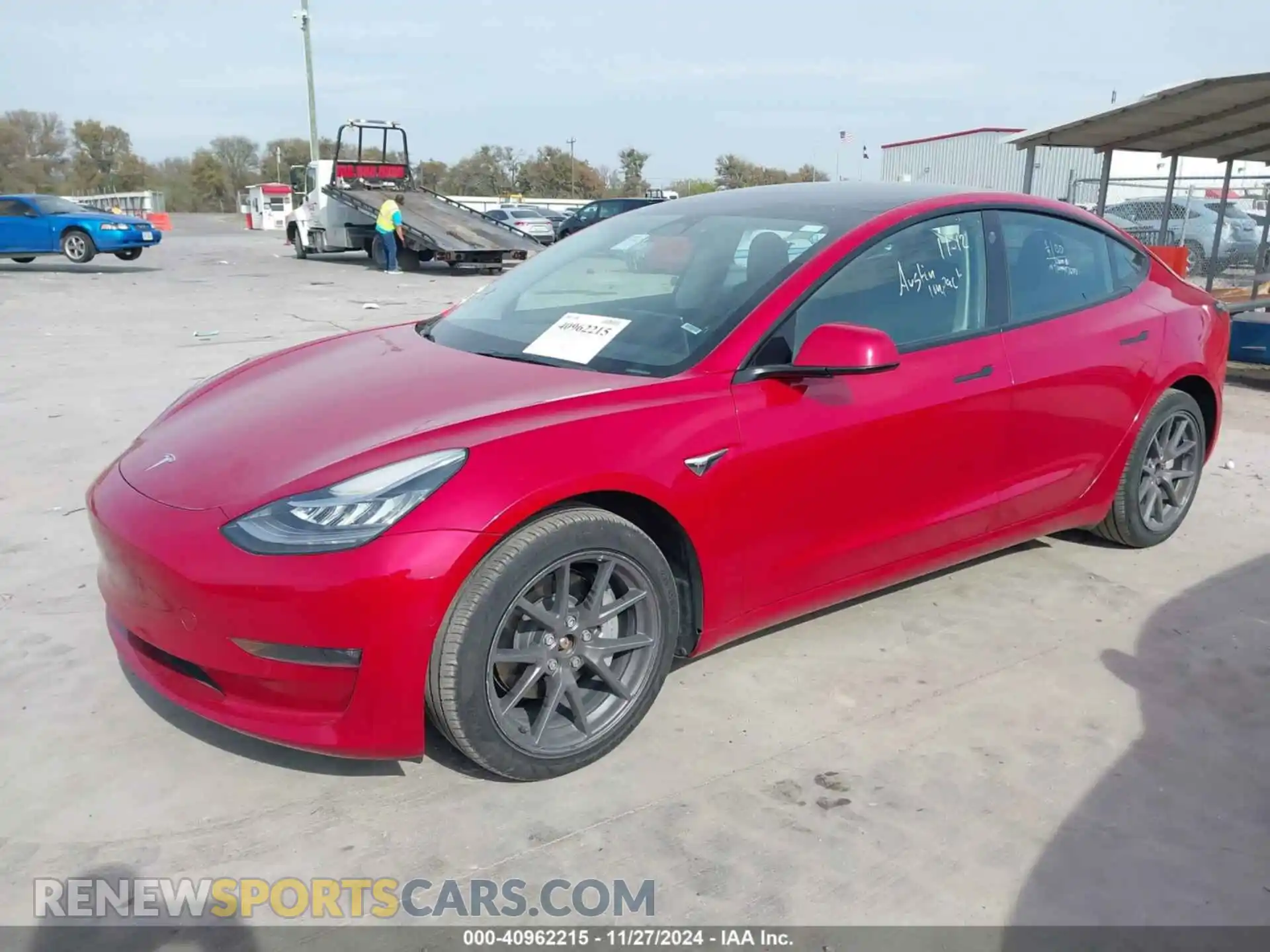 2 fotografías del automóvil dañado 5YJ3E1EB9NF260419 TESLA MODEL 3 2022