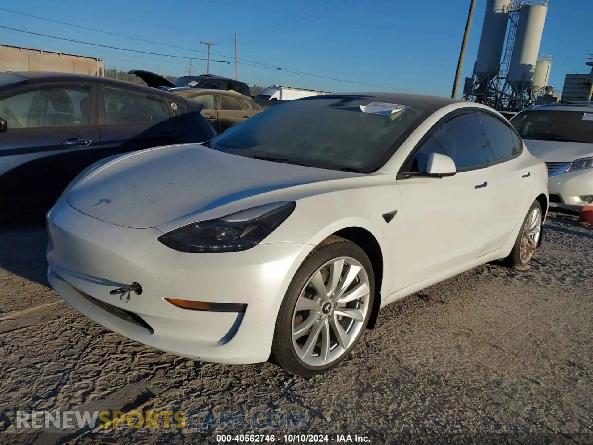 2 fotografías del automóvil dañado 5YJ3E1EB9NF263997 TESLA MODEL 3 2022