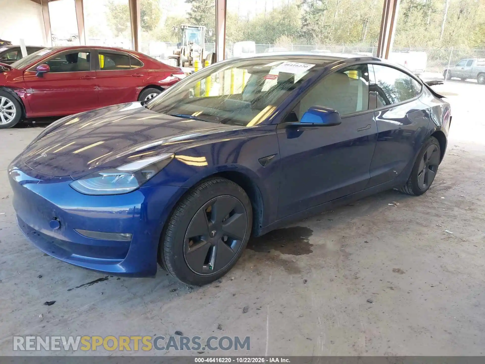 2 fotografías del automóvil dañado 5YJ3E1EB9NF346233 TESLA MODEL 3 2022