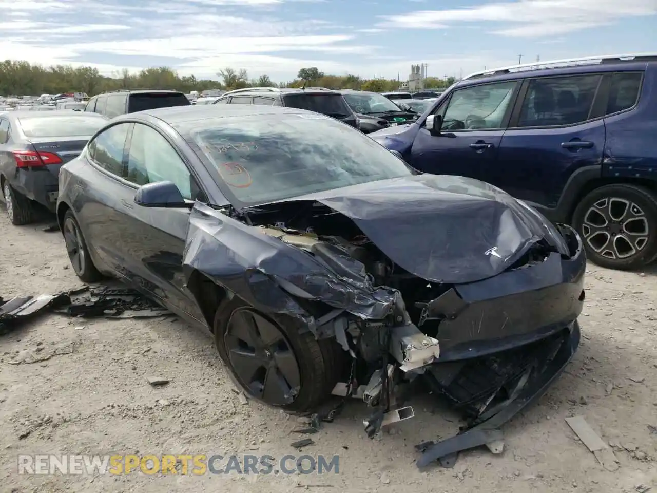 1 Photograph of a damaged car 5YJ3E1EBXNF108133 TESLA MODEL 3 2022