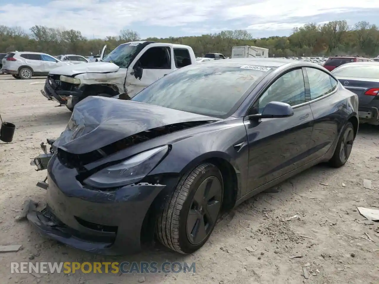 2 Photograph of a damaged car 5YJ3E1EBXNF108133 TESLA MODEL 3 2022