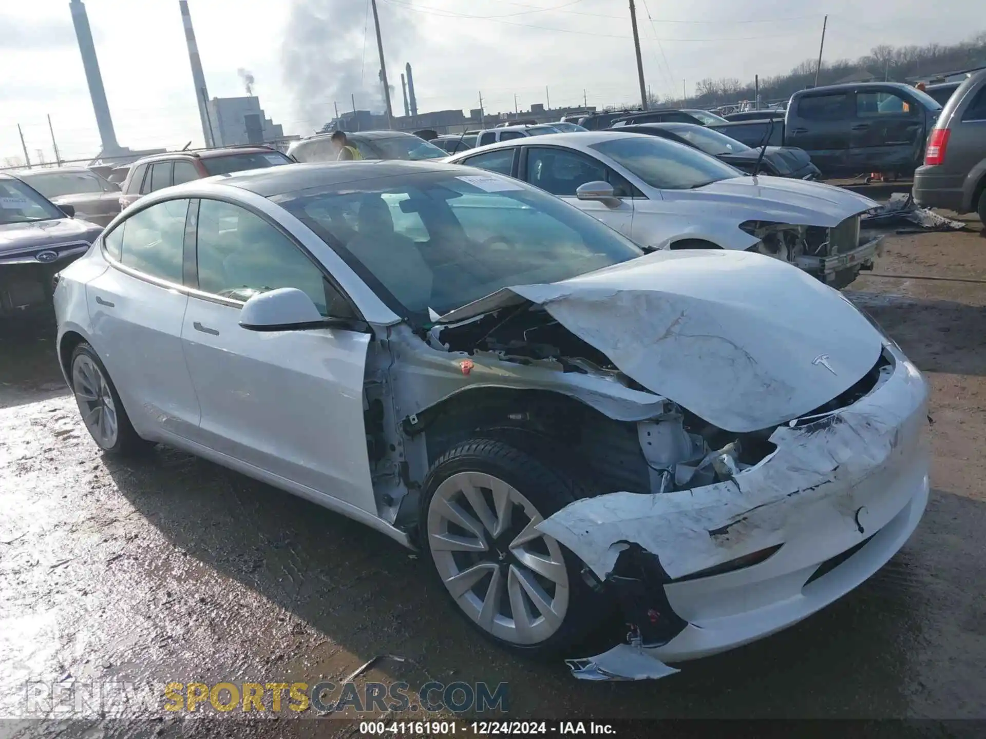 1 Photograph of a damaged car 5YJ3E1EBXNF114966 TESLA MODEL 3 2022