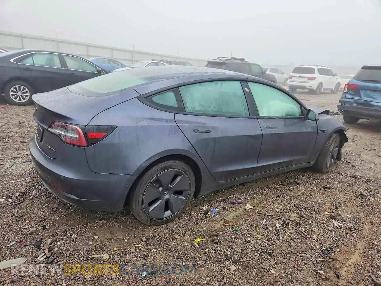 3 fotografías del automóvil dañado 5YJ3E1EBXNF152598 TESLA MODEL 3 2022