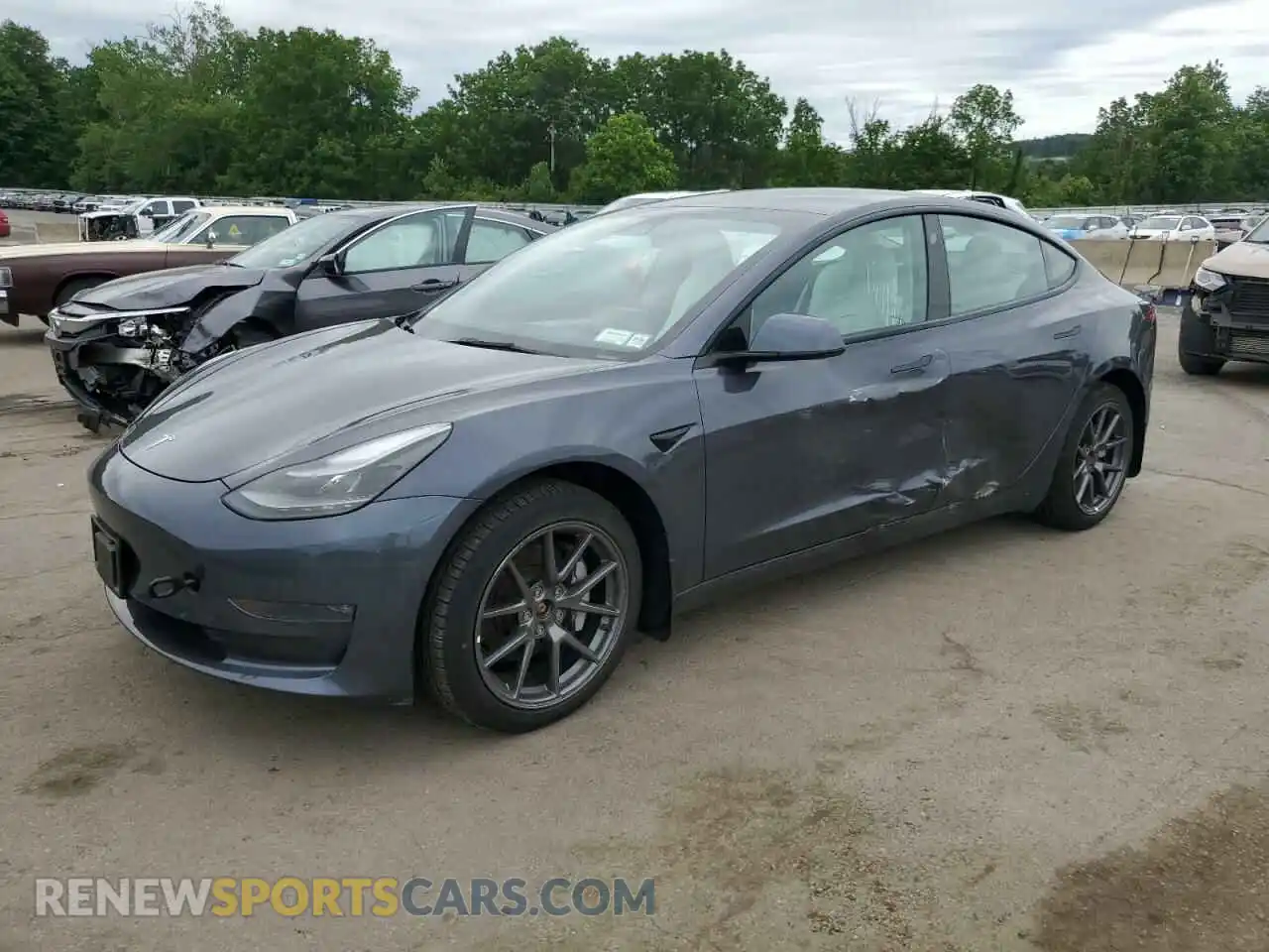 1 Photograph of a damaged car 5YJ3E1EBXNF153413 TESLA MODEL 3 2022